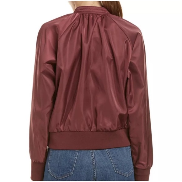 NWOT Free People Womens Jacket Wine Burgundy Bomber Size L Zip Up - Picture 3 of 8